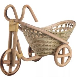 Handmade Mini Woven Rattan Basket Wicker Organizer for Fruit Food Bread Bicycle